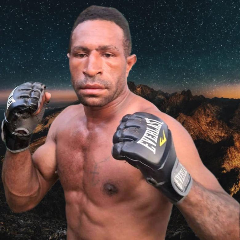 Samson Kombukon, 68kg fighter from Papua New Guinea
